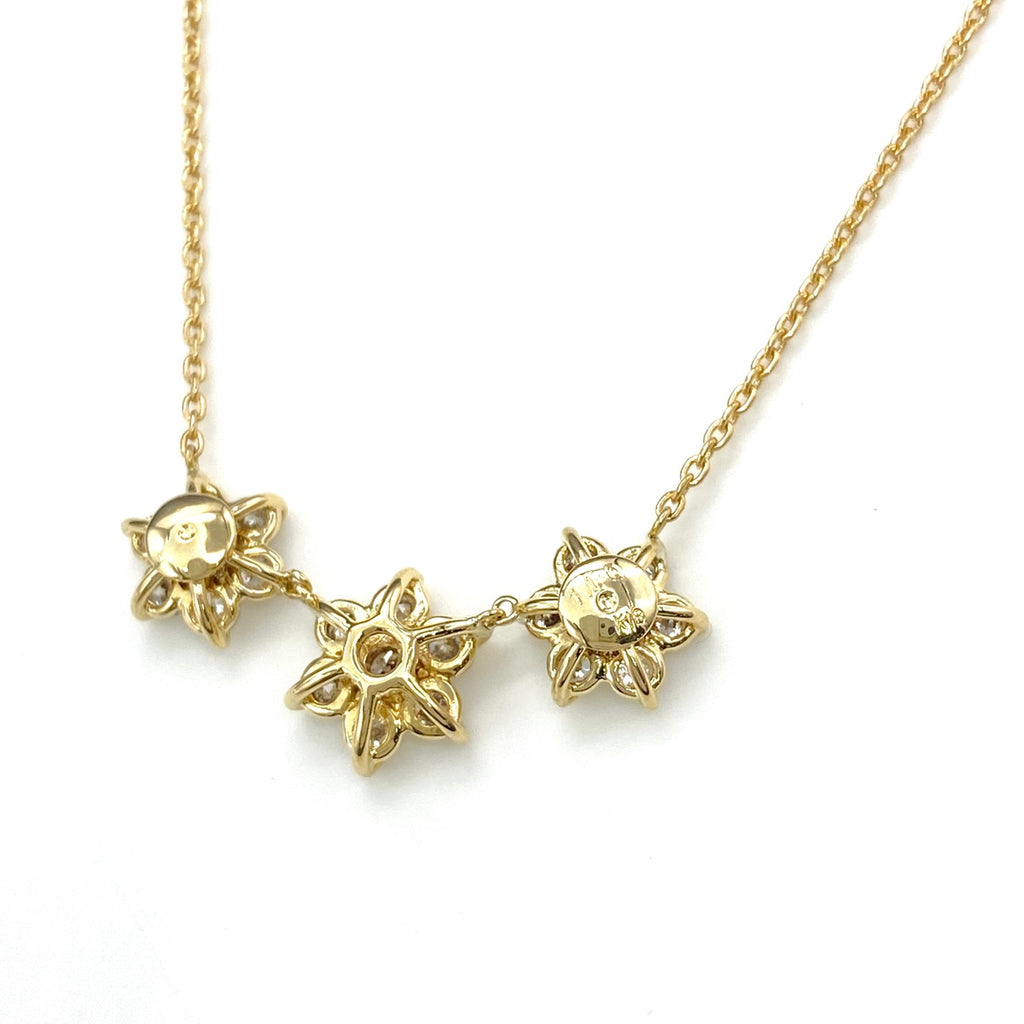 メレダイヤ デザインネックレス YG イエローゴールド ペンダント ネックレス K18 ダイヤモンド レディース 【中古】nbjwl