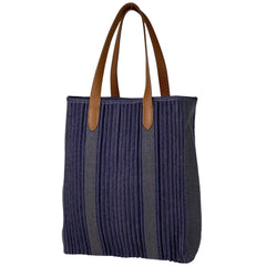 エルメス カリカット ショルダーバッグ プリーツ トートバッグ デニム ブルー ブラウン □L レディース 【中古】brbag