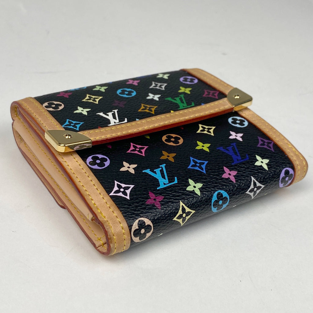 ルイ・ヴィトン ポルトモネ ビエカルト クレディ Wホック 二つ折り財布 モノグラムマルチカラー ノワール(ブラック) M92984 レディース 【中古】 brbag