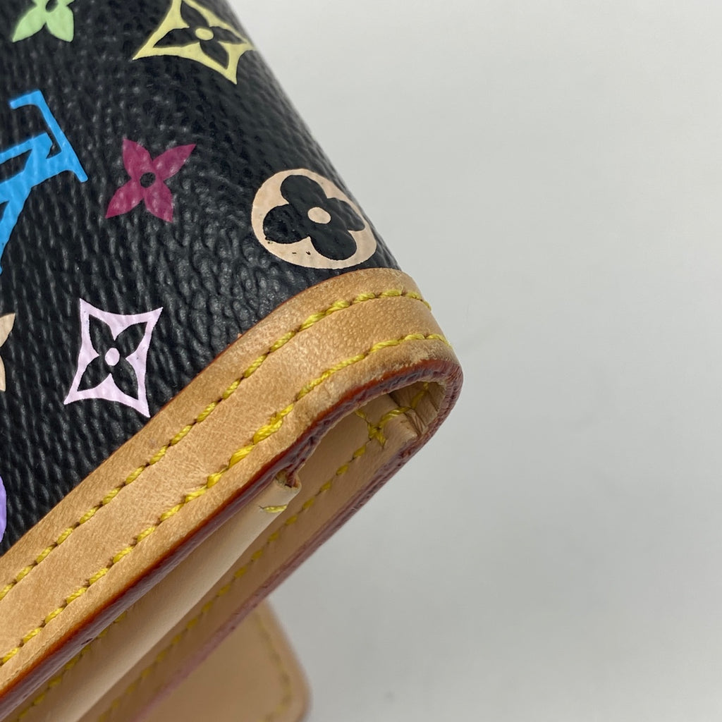 ルイ・ヴィトン ポルトモネ ビエカルト クレディ Wホック 二つ折り財布 モノグラムマルチカラー ノワール(ブラック) M92984 レディース 【中古】 brbag