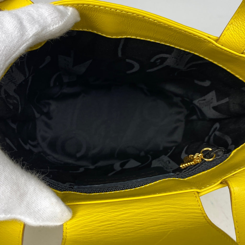 サルヴァトーレフェラガモ ロゴ ハンドバッグ 手提げ ハンドバッグ レザー イエロー レディース 【中古】 brbag