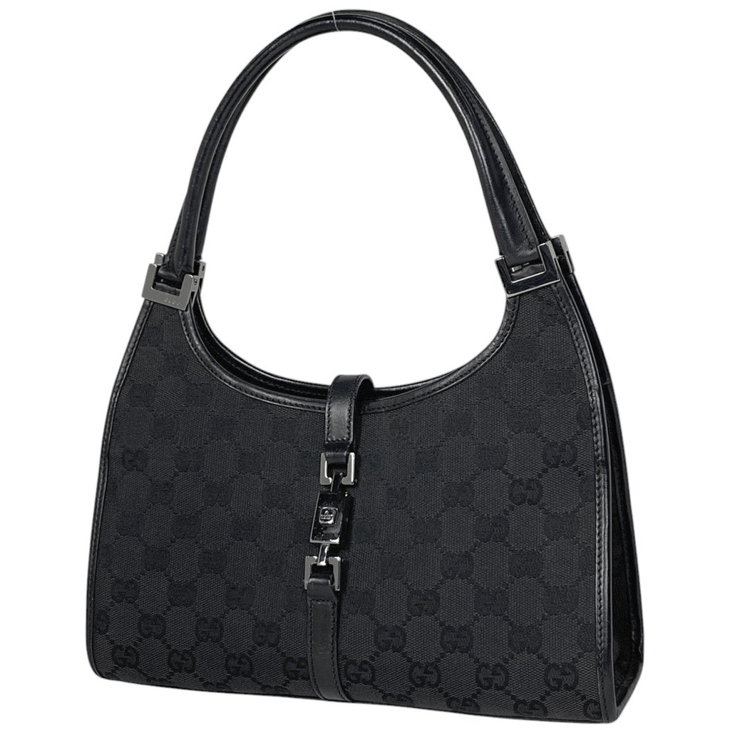 グッチ ジャッキーライン ハンドバッグ ショルダーバッグ GG柄 GGキャンバス ブラック 01721 レディース 【中古】 brbag