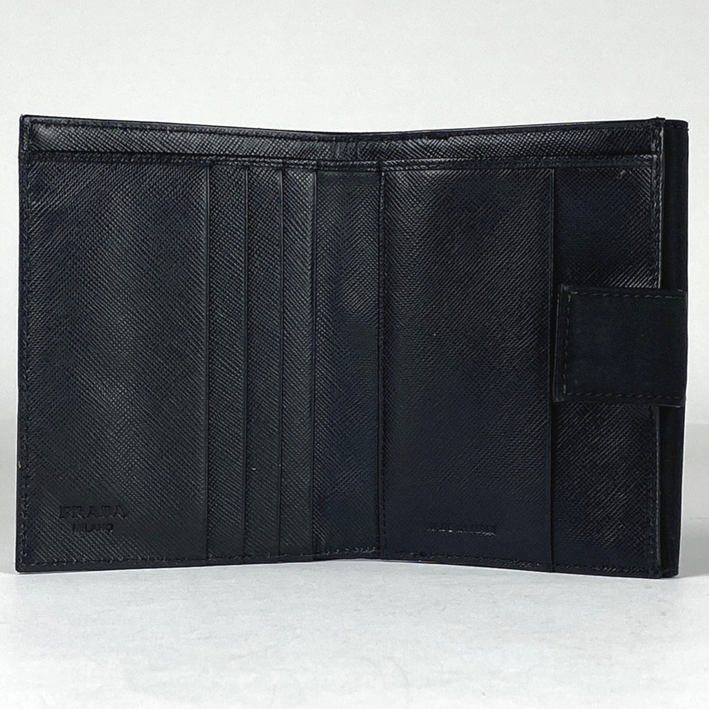 プラダ ロゴプレート 二つ折り財布 小銭入れ 札入れ 二つ折り財布 ナイロン ネロ(ブラック) レディース 【中古】  brbag