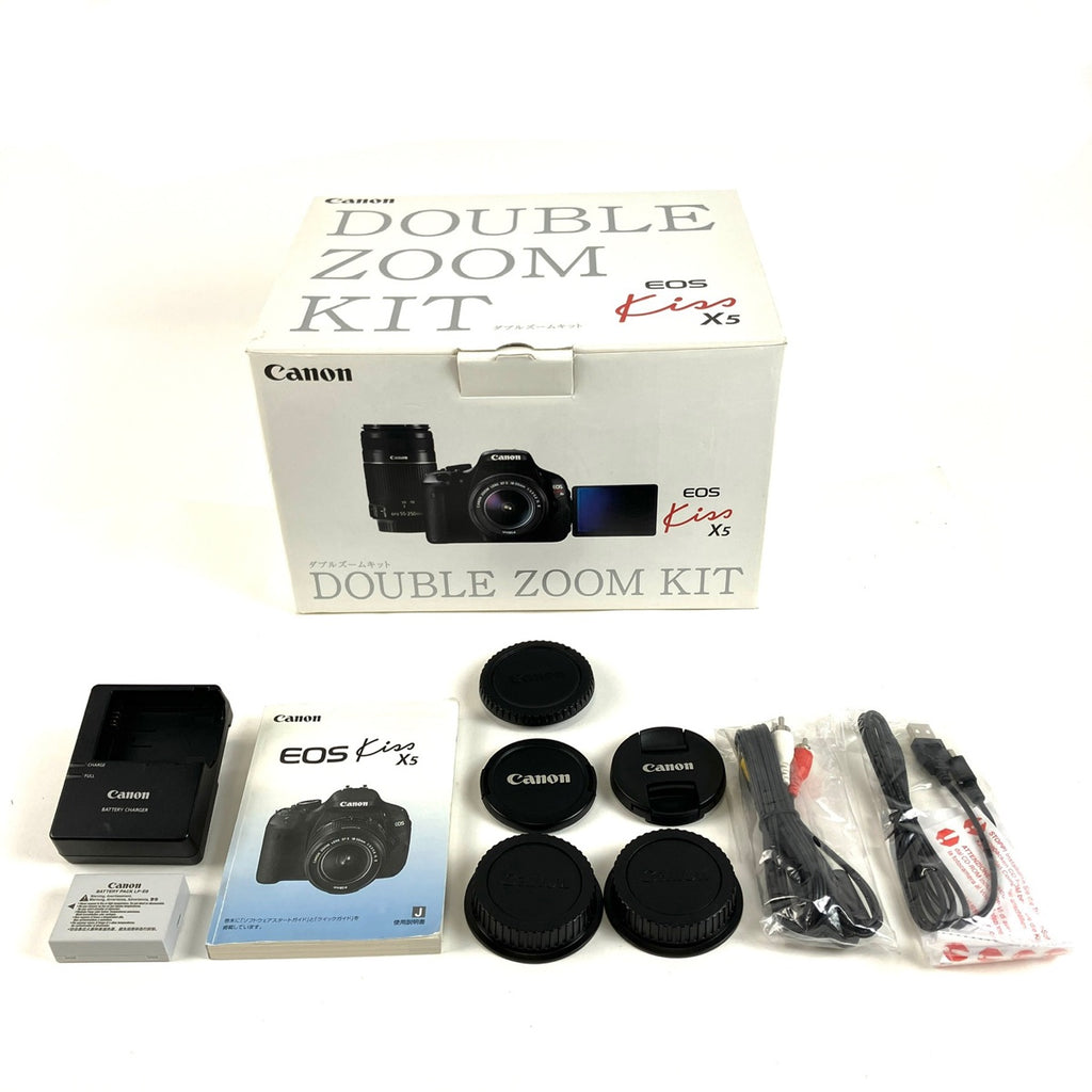 【在庫一掃】 キヤノン Canon EOS Kiss X5 ダブルズームキット デジタル 一眼レフカメラ 【中古】cambb