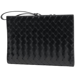 ボッテガヴェネタ イントレチャート クラッチバッグ 編み込み ナッパ セカンドバッグ クラッチバッグ レザー ブラック レディース 【中古】 brbag