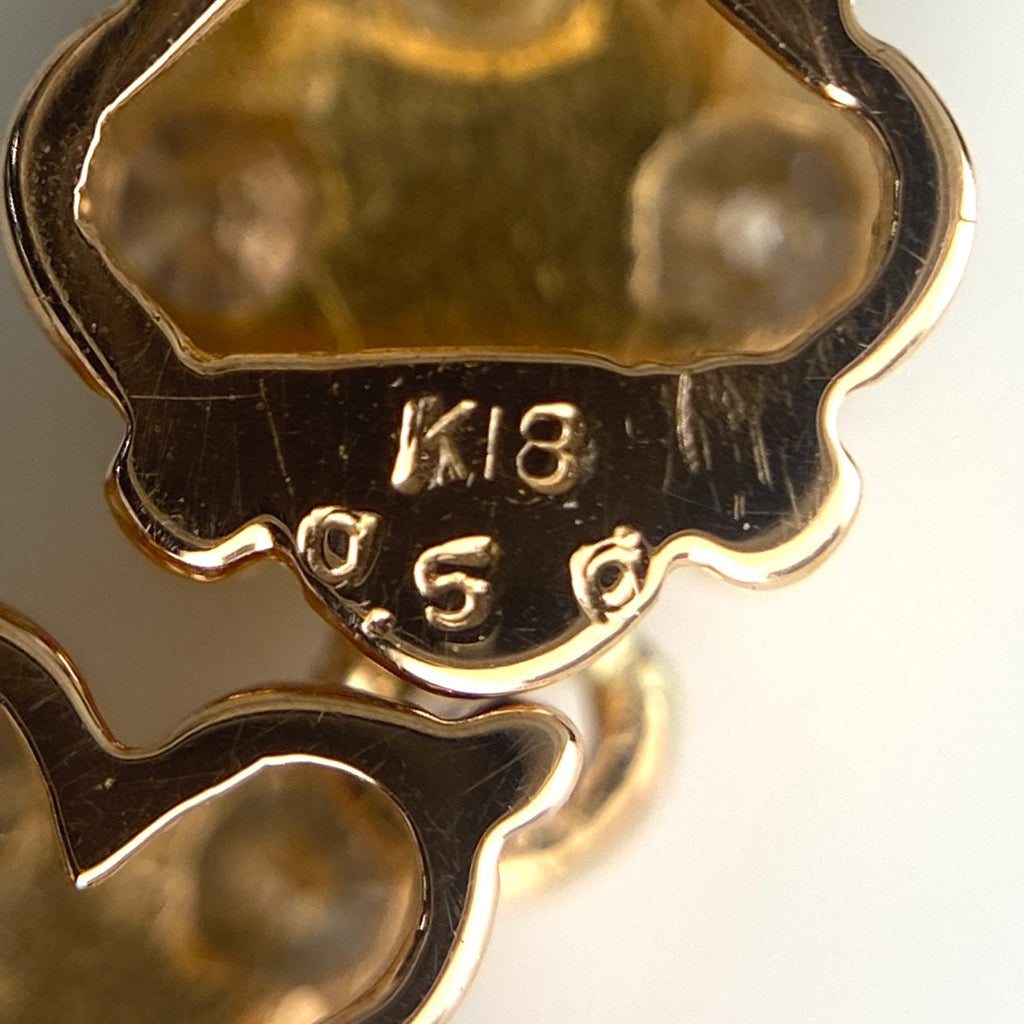 フラワーモチーフ デザインネックレス PG ピンクゴールド ペンダント メレダイヤ 3WAY 花 ネックレス K18 ダイヤモンド レディース 【中古】nbjwl