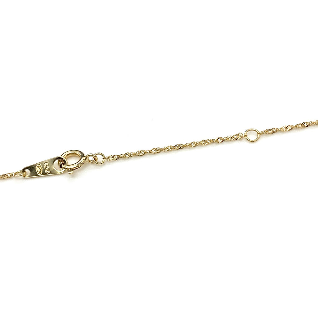 ハートモチーフ デザインネックレス YG イエローゴールド ペンダント メレダイヤ ネックレス K18 ダイヤモンド レディース 【中古】nbjwl