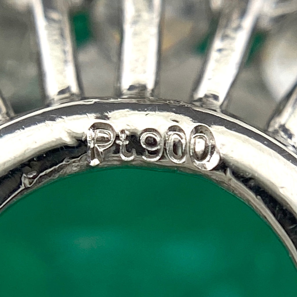エメラルド デザインネックレス プラチナ ペンダント メレダイヤ ネックレス Pt900 Pt850 エメラルド レディース 【中古】nbjwl