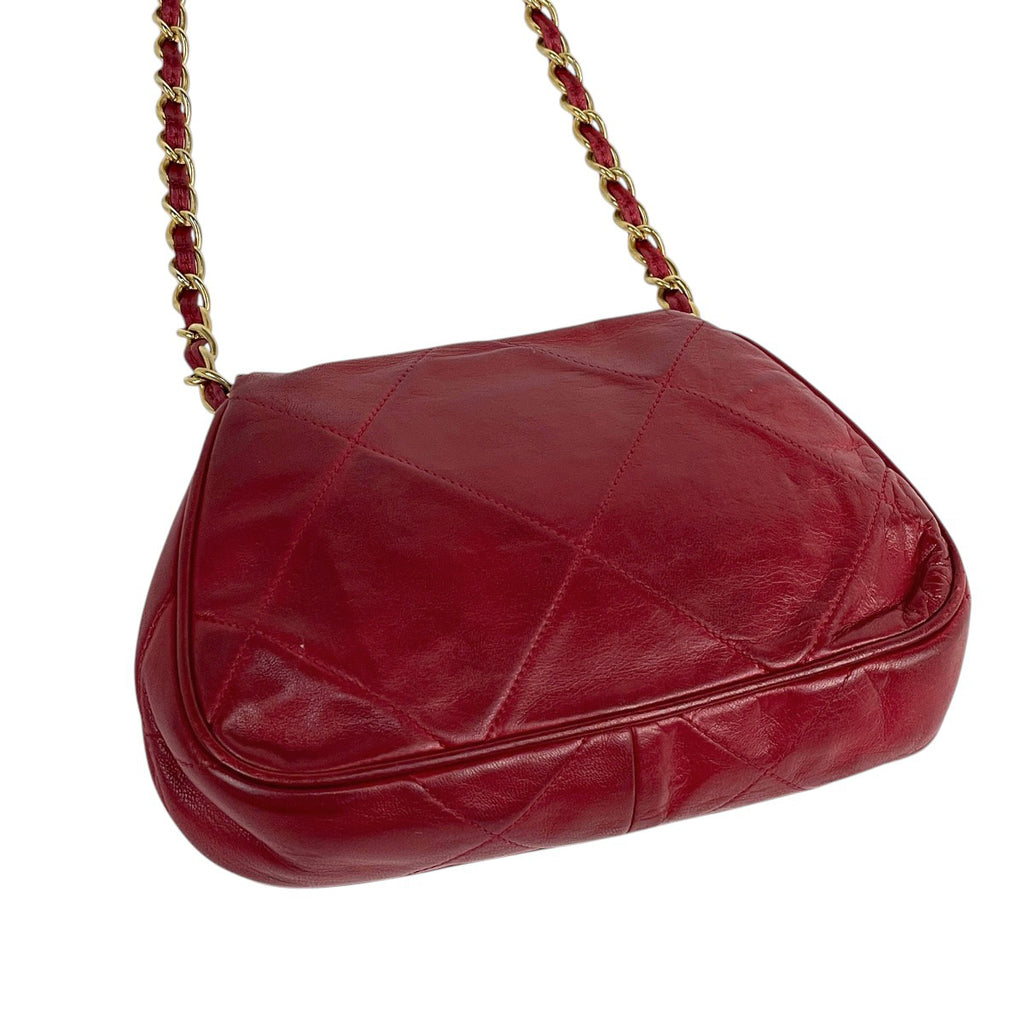 シャネル ココマーク チェーン ショルダーバッグ マトラッセ ショルダーバッグ レザー レッド レディース 【中古】brbag