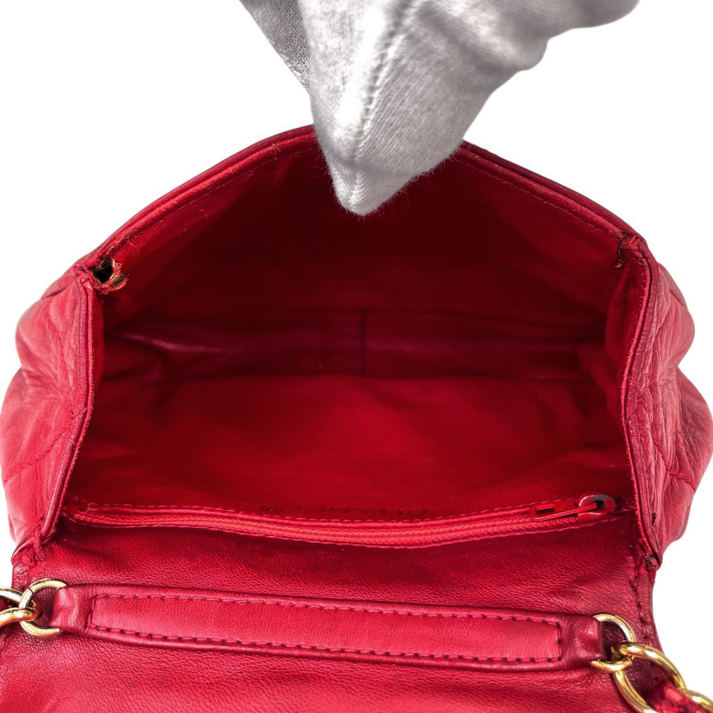 シャネル ココマーク チェーン ショルダーバッグ マトラッセ ショルダーバッグ レザー レッド レディース 【中古】brbag
