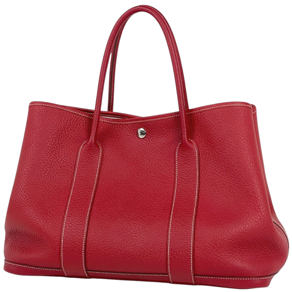 エルメス ガーデンパーティ PM ハンドバッグ トートバッグ レザー ルージュカザック □P レディース 【中古】brbag