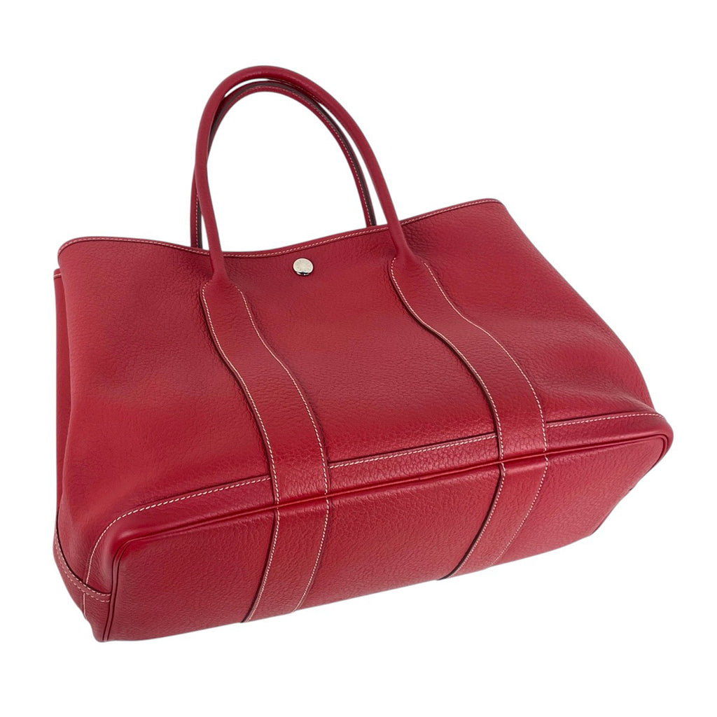 エルメス ガーデンパーティ PM ハンドバッグ トートバッグ レザー ルージュカザック □P レディース 【中古】brbag