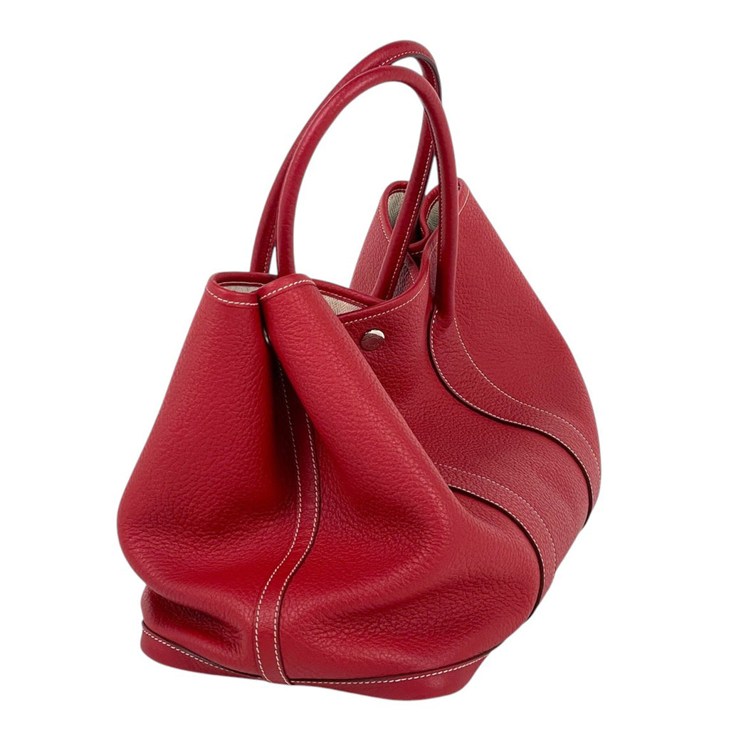 エルメス ガーデンパーティ PM ハンドバッグ トートバッグ レザー ルージュカザック □P レディース 【中古】brbag