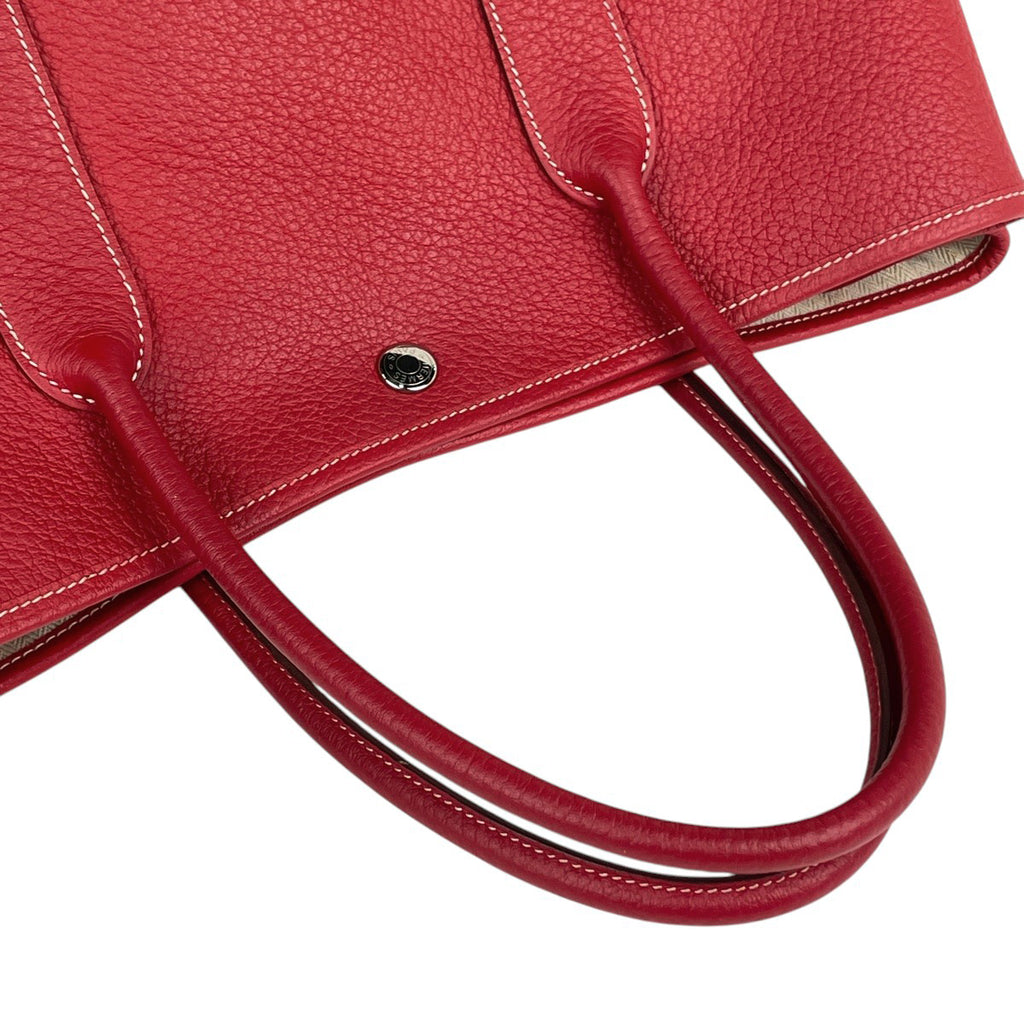 エルメス ガーデンパーティ PM ハンドバッグ トートバッグ レザー ルージュカザック □P レディース 【中古】brbag