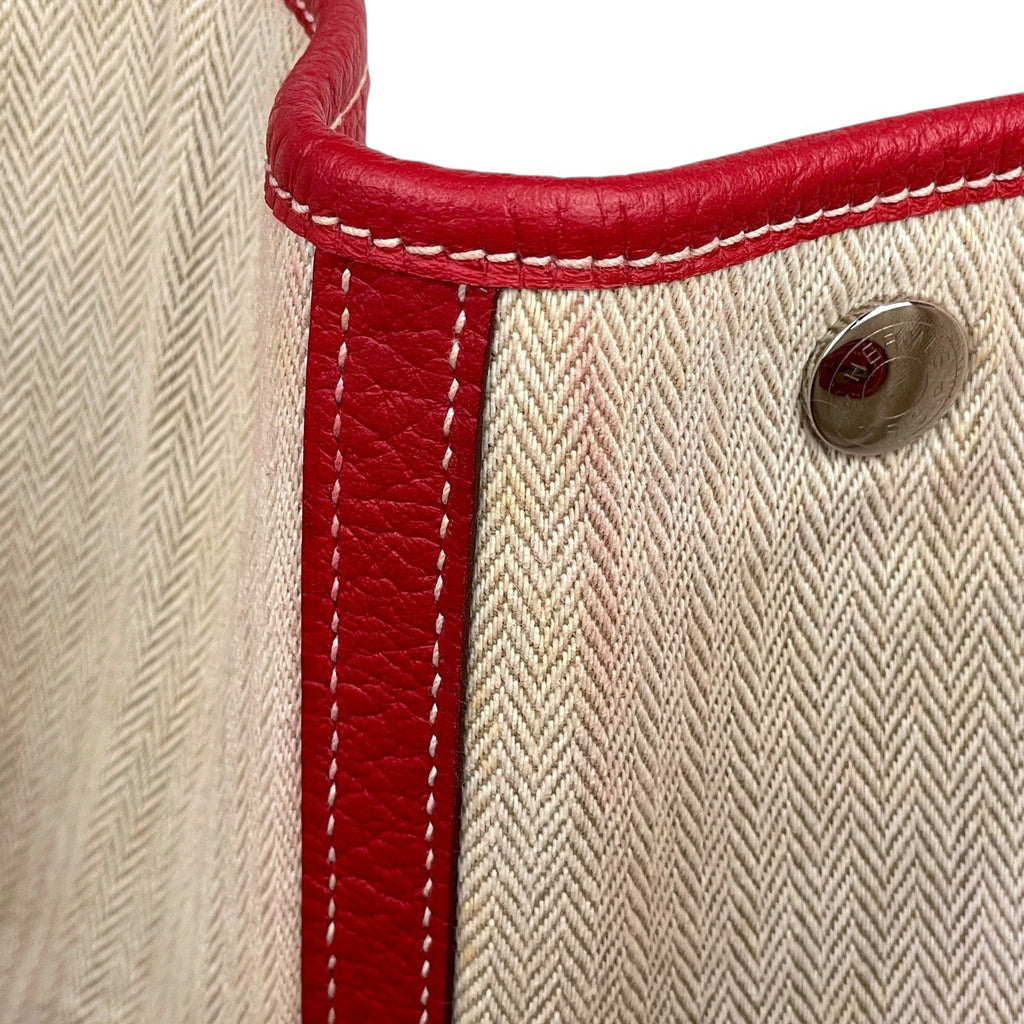 エルメス ガーデンパーティ PM ハンドバッグ トートバッグ レザー ルージュカザック □P レディース 【中古】brbag