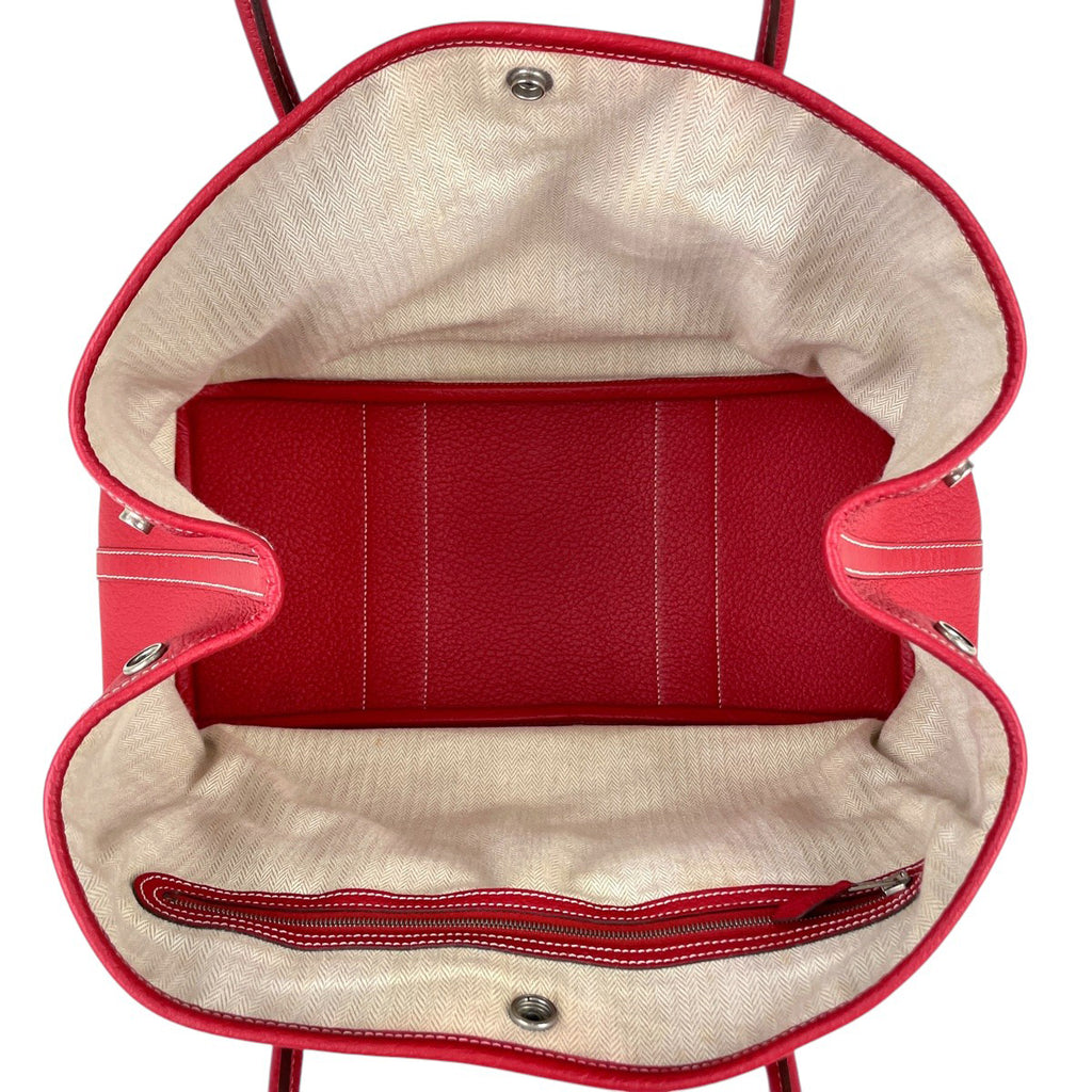 エルメス ガーデンパーティ PM ハンドバッグ トートバッグ レザー ルージュカザック □P レディース 【中古】brbag