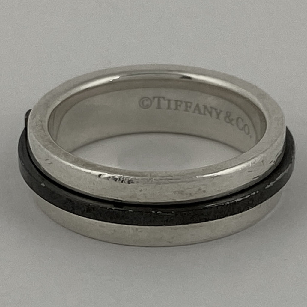 ティファニー Tスクエア リング 指輪 リング 9号 シルバー925 シルバー ブラック レディース 【中古】bracc