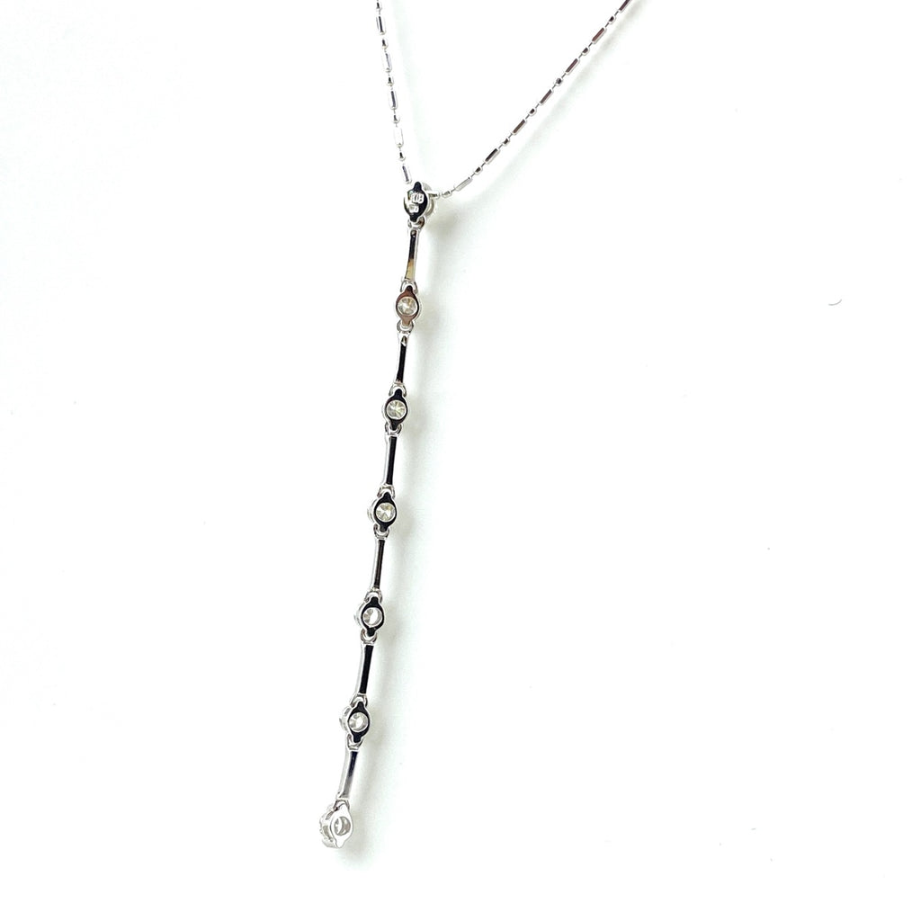 メレダイヤ デザインネックレス WG ホワイトゴールド ペンダント スイング ネックレス K18 WG ダイヤモンド レディース 【中古】nbjwl