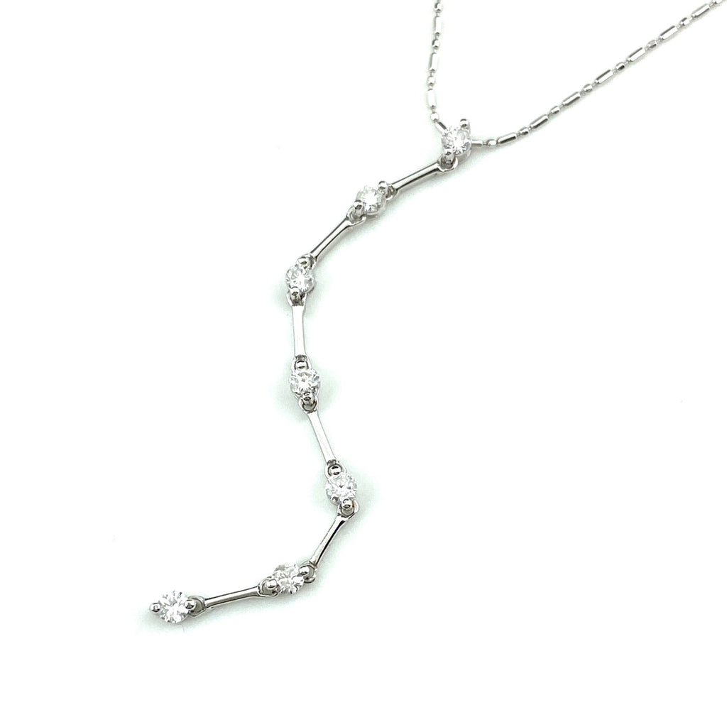 メレダイヤ デザインネックレス WG ホワイトゴールド ペンダント スイング ネックレス K18 WG ダイヤモンド レディース 【中古】nbjwl