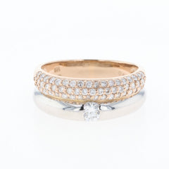 メレダイヤ デザインリング PG ピンクゴールド プラチナ 指輪 リング 10.5号 K18 Pt900 ダイヤモンド レディース 【中古】nbjwl