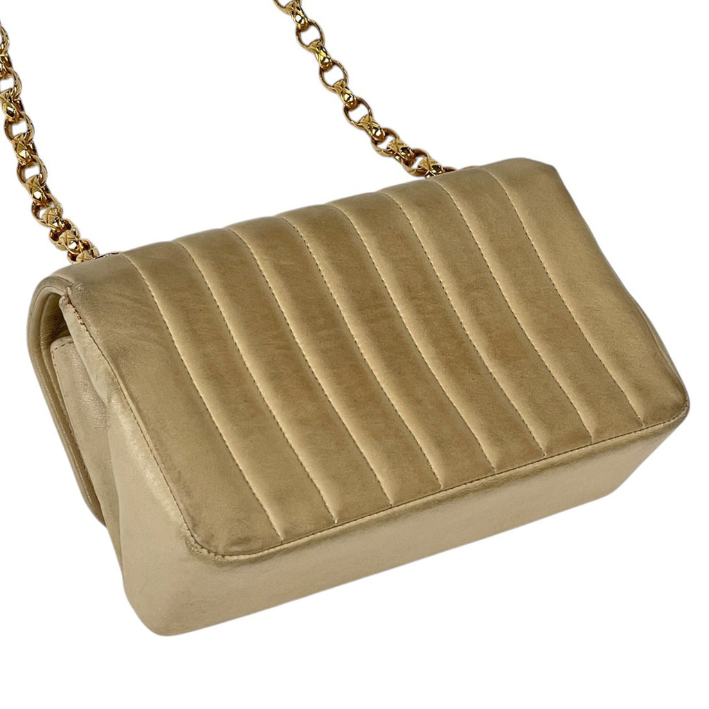 シャネル ココマーク チェーン ショルダーバッグ レザー ベージュ レディース 【中古】brbag