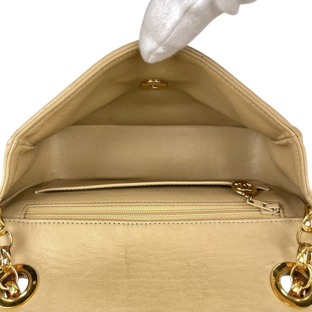 シャネル ココマーク チェーン ショルダーバッグ レザー ベージュ レディース 【中古】brbag