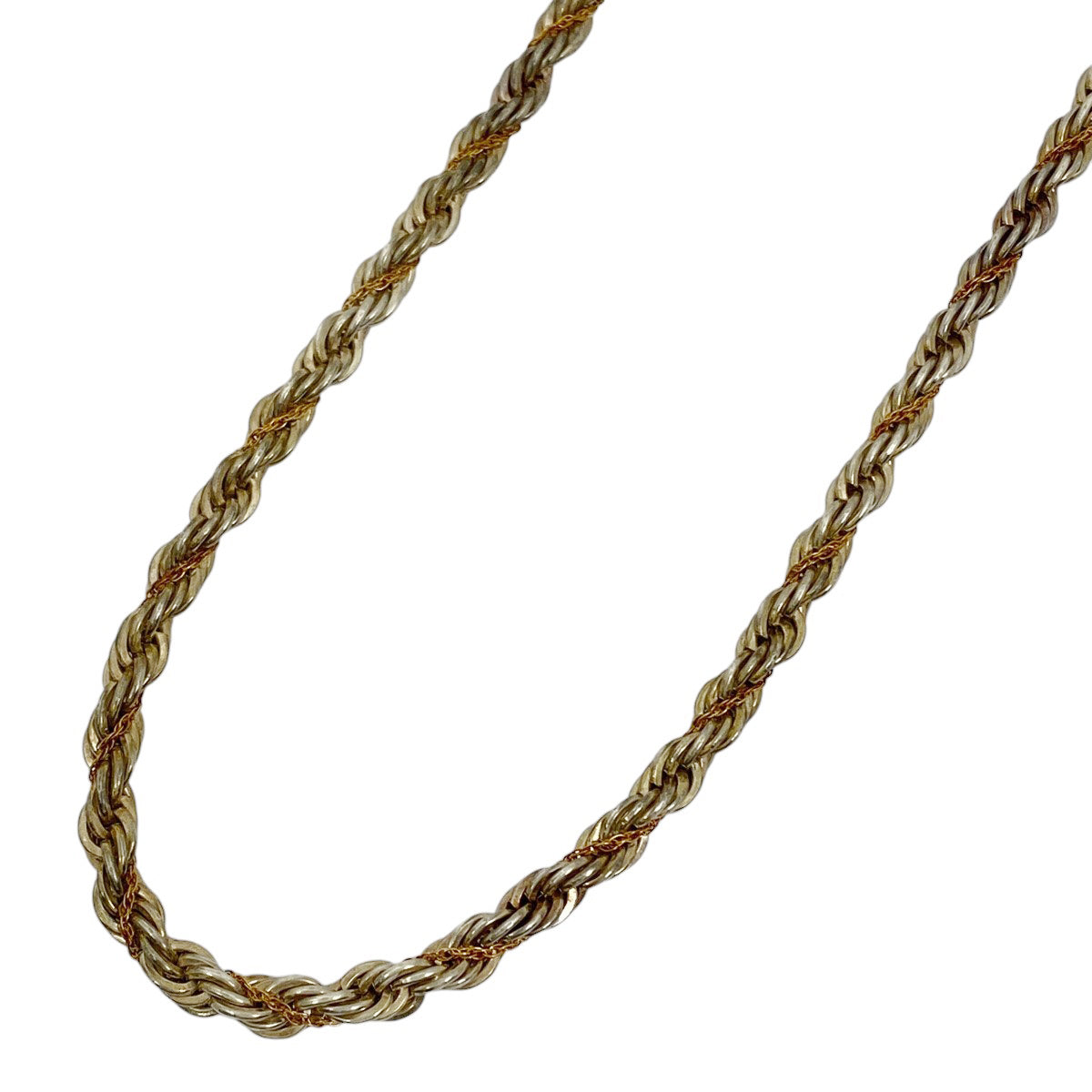 ▲美品/2個 ティファニー コンビ ツイスト ネックレス ブレス K18シルバー バイセル公式】ティファニー ツイスト チェーン ネックレス