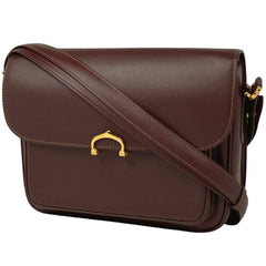 カルティエ マストライン ショルダーバッグ ショルダーバッグ レザー ボルドー レディース 【中古】brbag