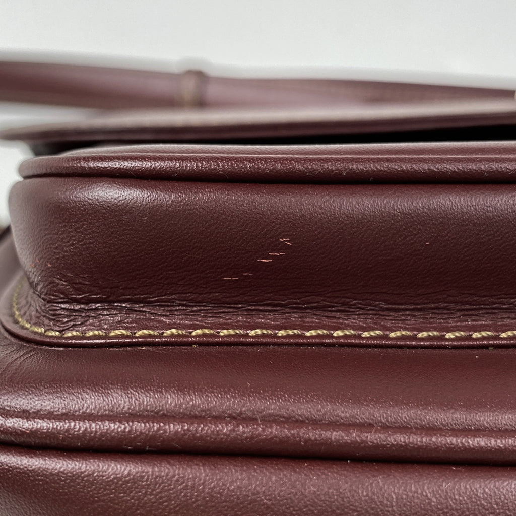 カルティエ マストライン ショルダーバッグ ショルダーバッグ レザー ボルドー レディース 【中古】brbag