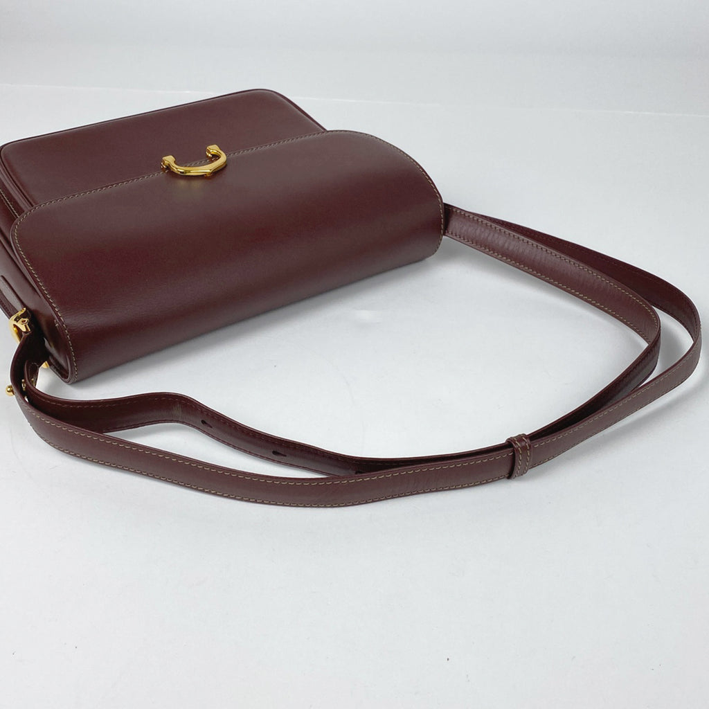 カルティエ マストライン ショルダーバッグ ショルダーバッグ レザー ボルドー レディース 【中古】brbag