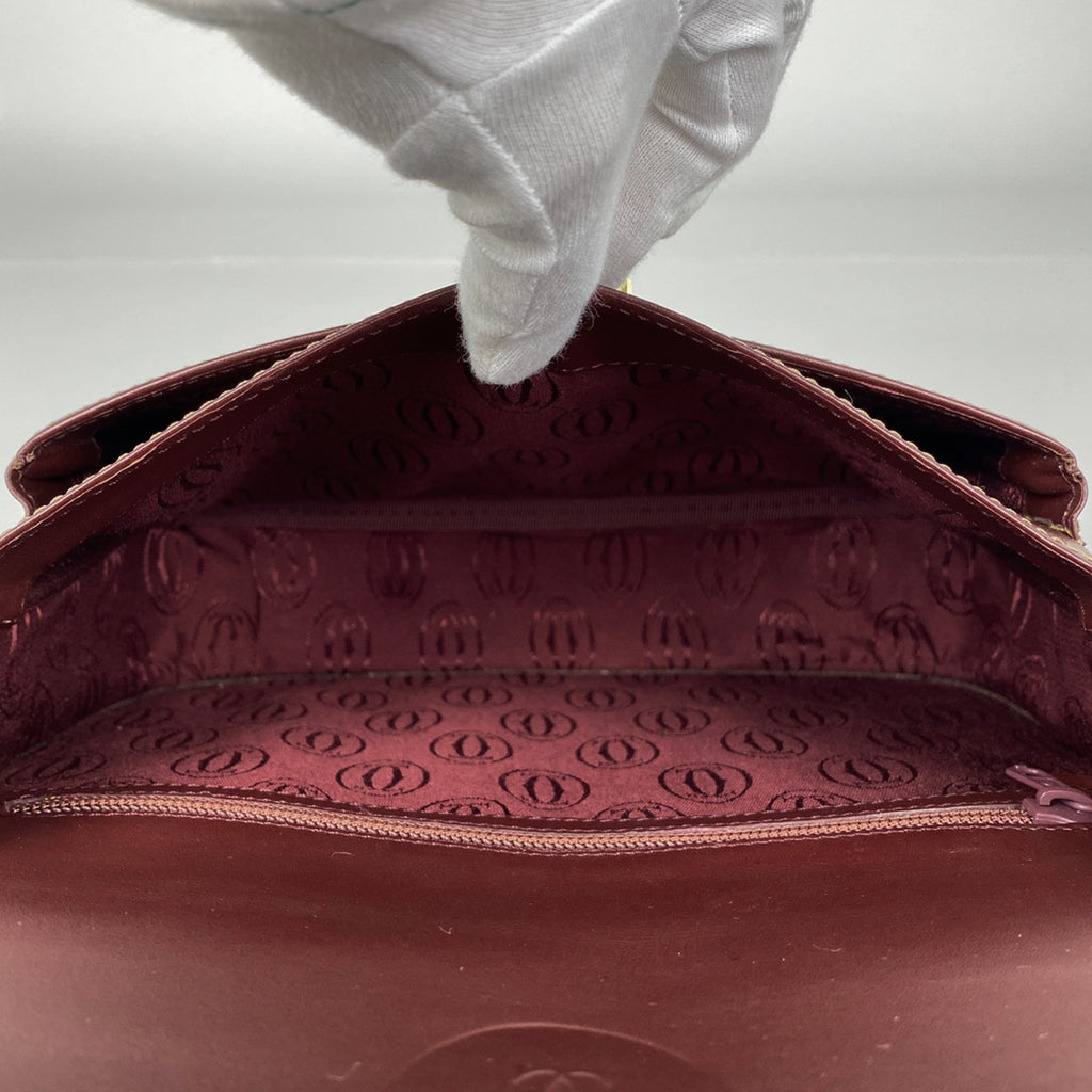 カルティエ マストライン ショルダーバッグ ショルダーバッグ レザー ボルドー レディース 【中古】brbag