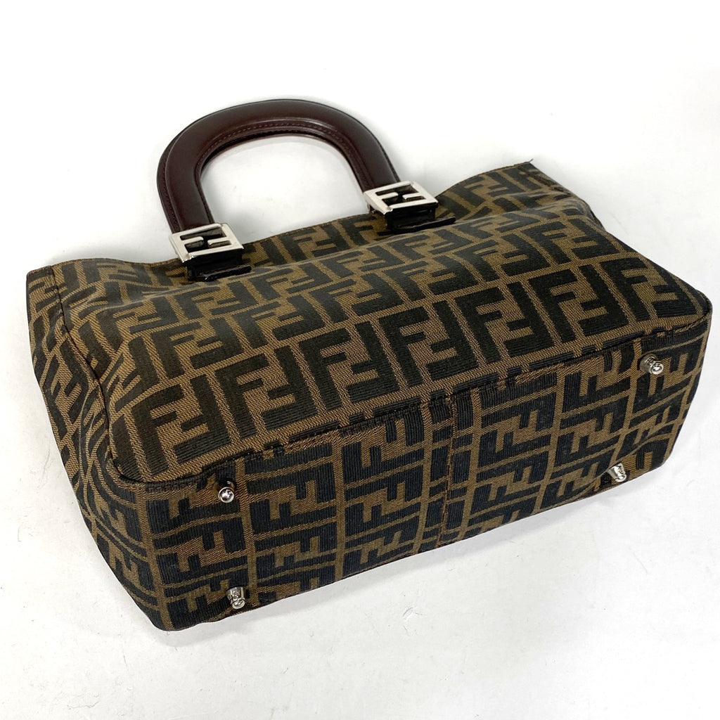 フェンディ ズッカ柄 ハンドバッグ トートバッグ ハンドバッグ キャンバス ブラウン 26693 レディース 【中古】
