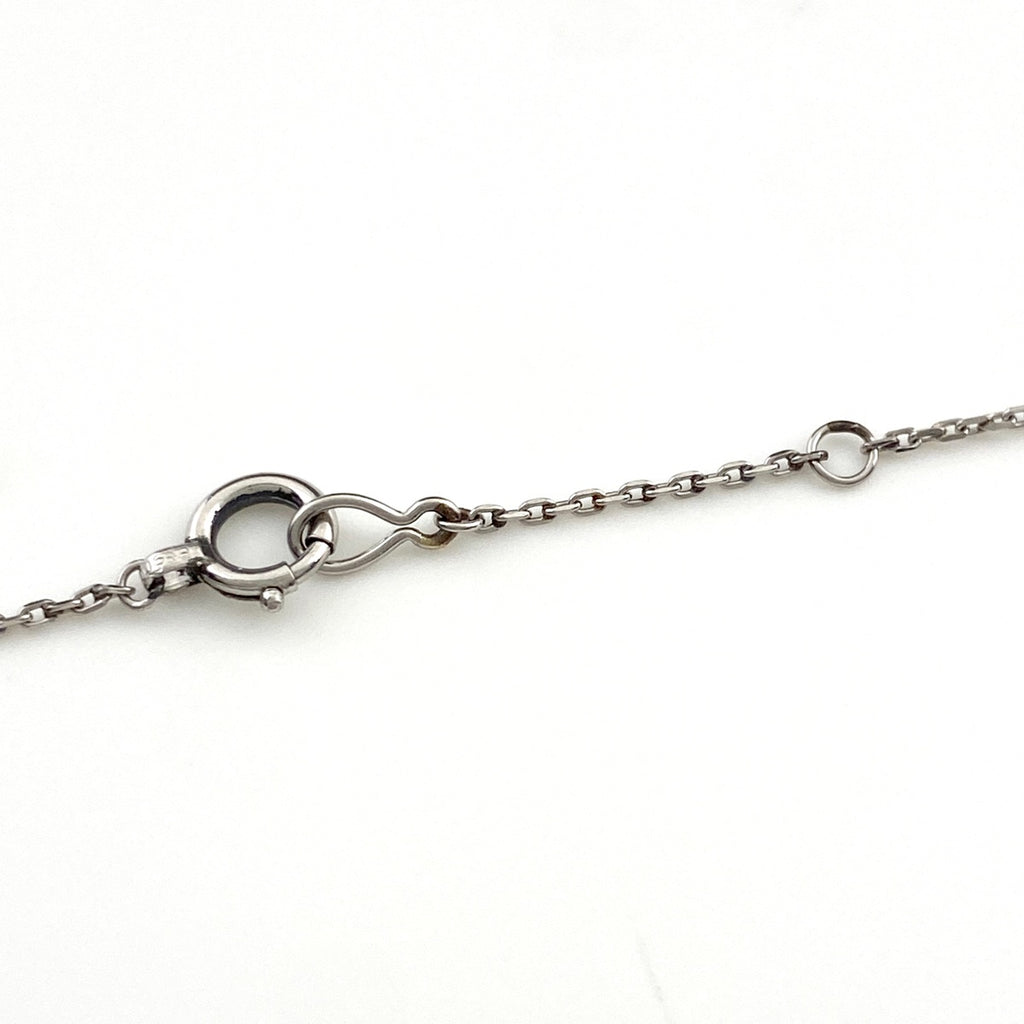 サファイア デザインネックレス プラチナ ペンダント メレダイヤ ネックレス Pt900 サファイア ダイヤモンド レディース 【中古】 
 ラッピング可