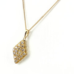 メレダイヤ デザインネックレス YG イエローゴールド ペンダント ネックレス K18 ダイヤモンド レディース 【中古】nbjwl