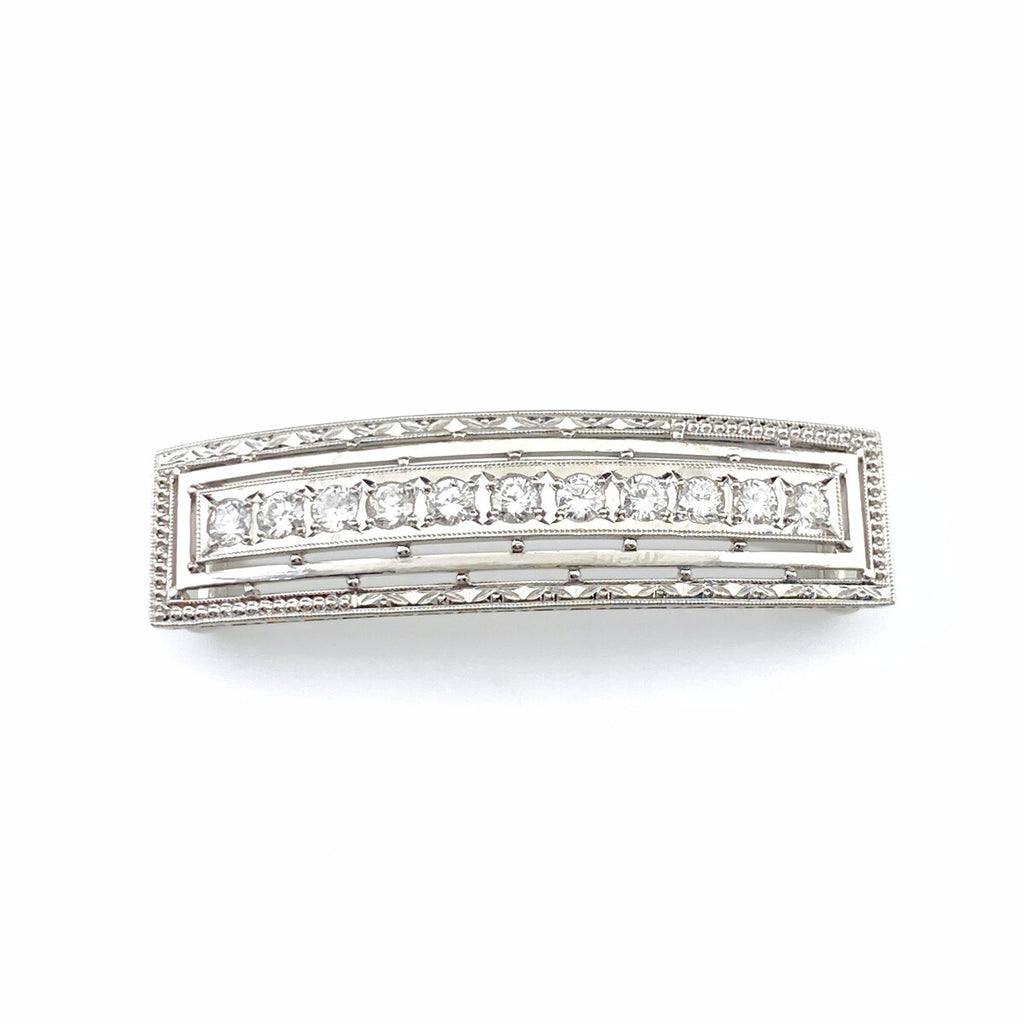 PT900 ダイヤモンド 帯留め プラチナ 1.11CT レディース 中古 nbjwl