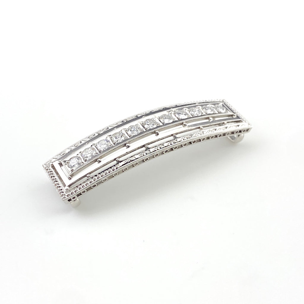 PT900 ダイヤモンド 帯留め プラチナ 1.11CT レディース 中古 nbjwl