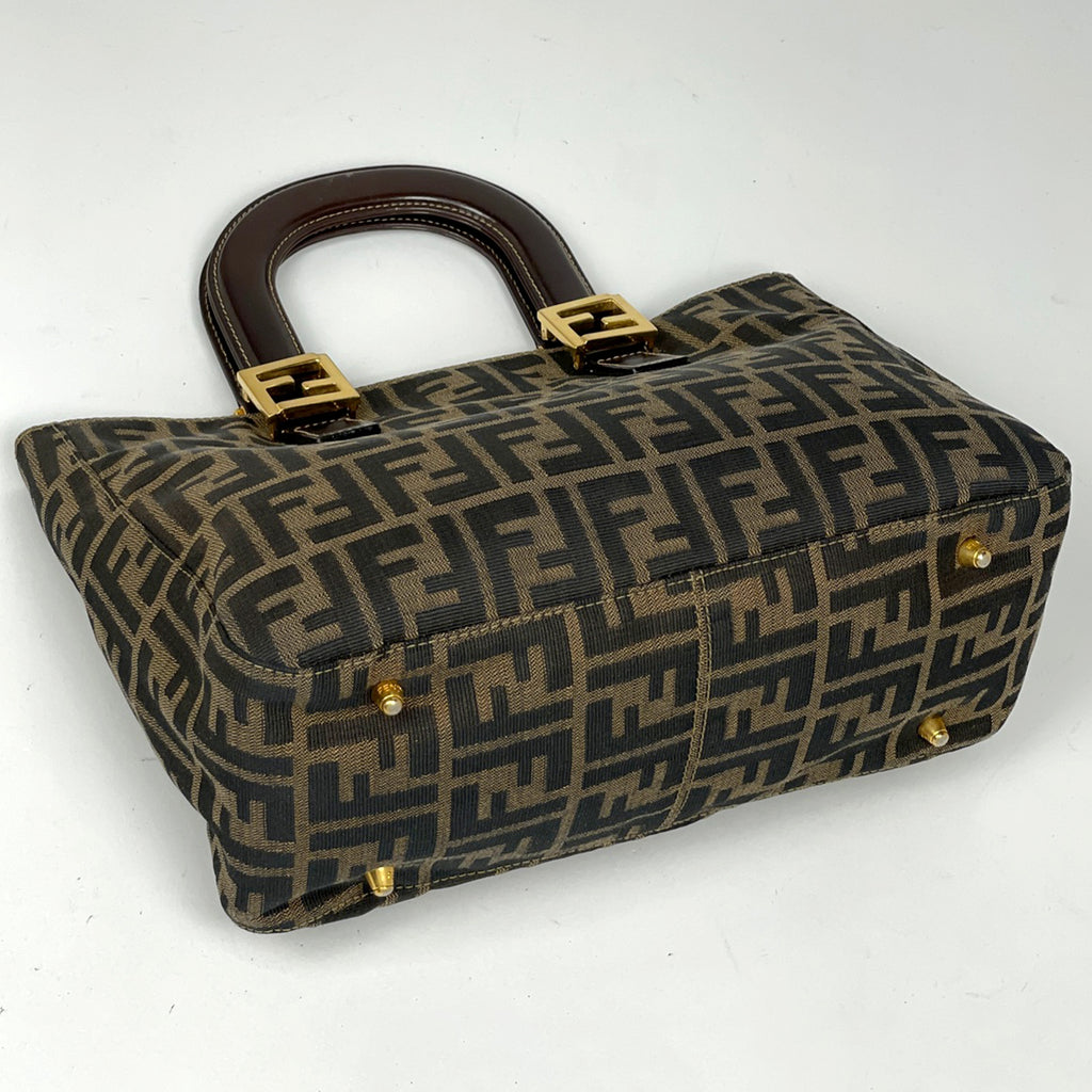 フェンディ ズッカ柄 ハンドバッグ 手提げ ハンドバッグ キャンバス ブラウン レディース 【中古】brbag