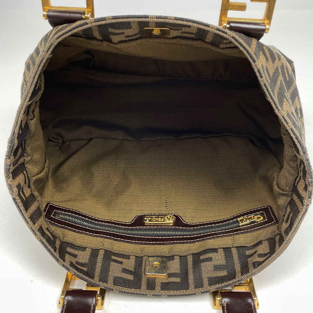 フェンディ ズッカ柄 ハンドバッグ 手提げ ハンドバッグ キャンバス ブラウン レディース 【中古】brbag