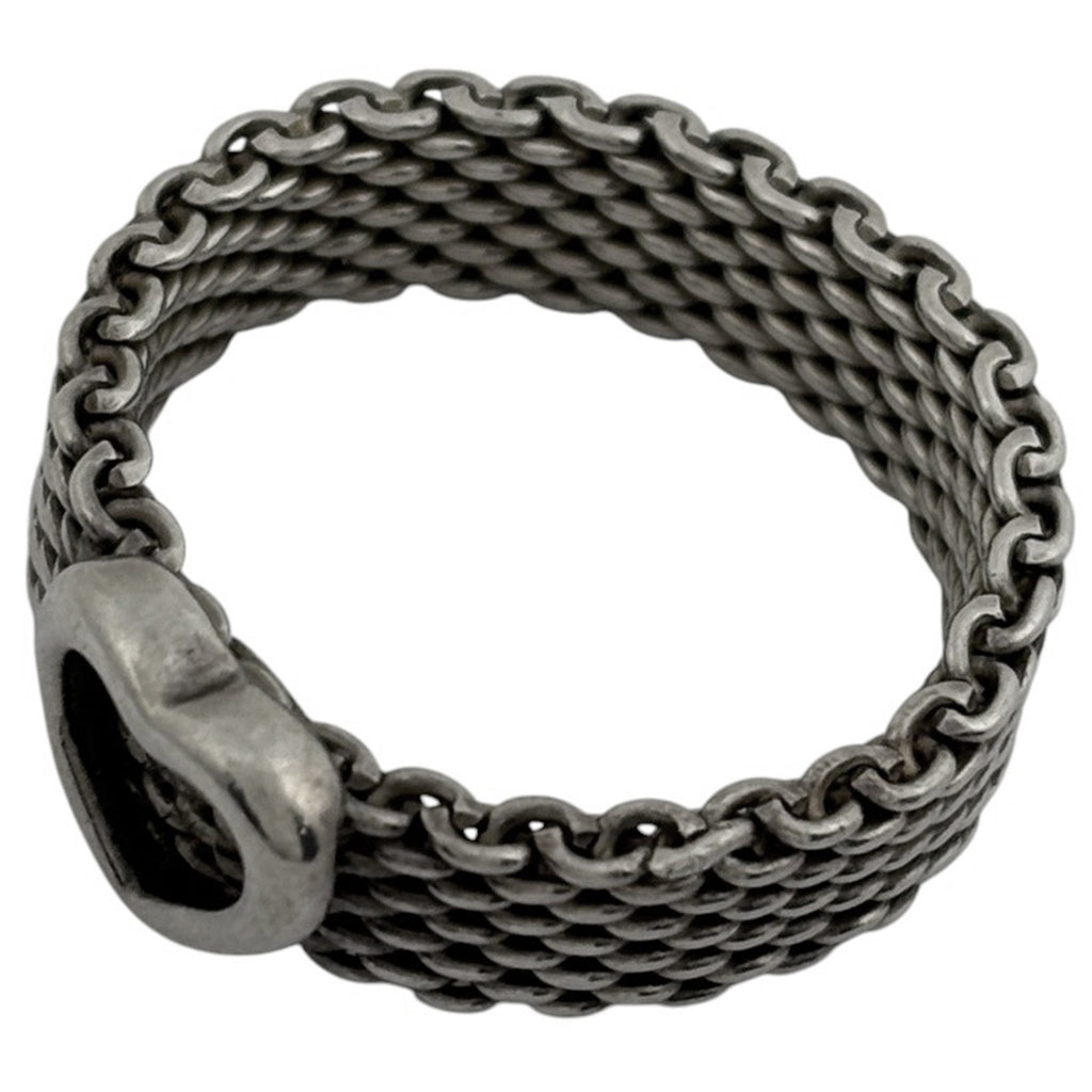 ティファニー サマセット メッシュ リング ハート リング 18号 シルバー925 シルバー レディース 【中古】bracc