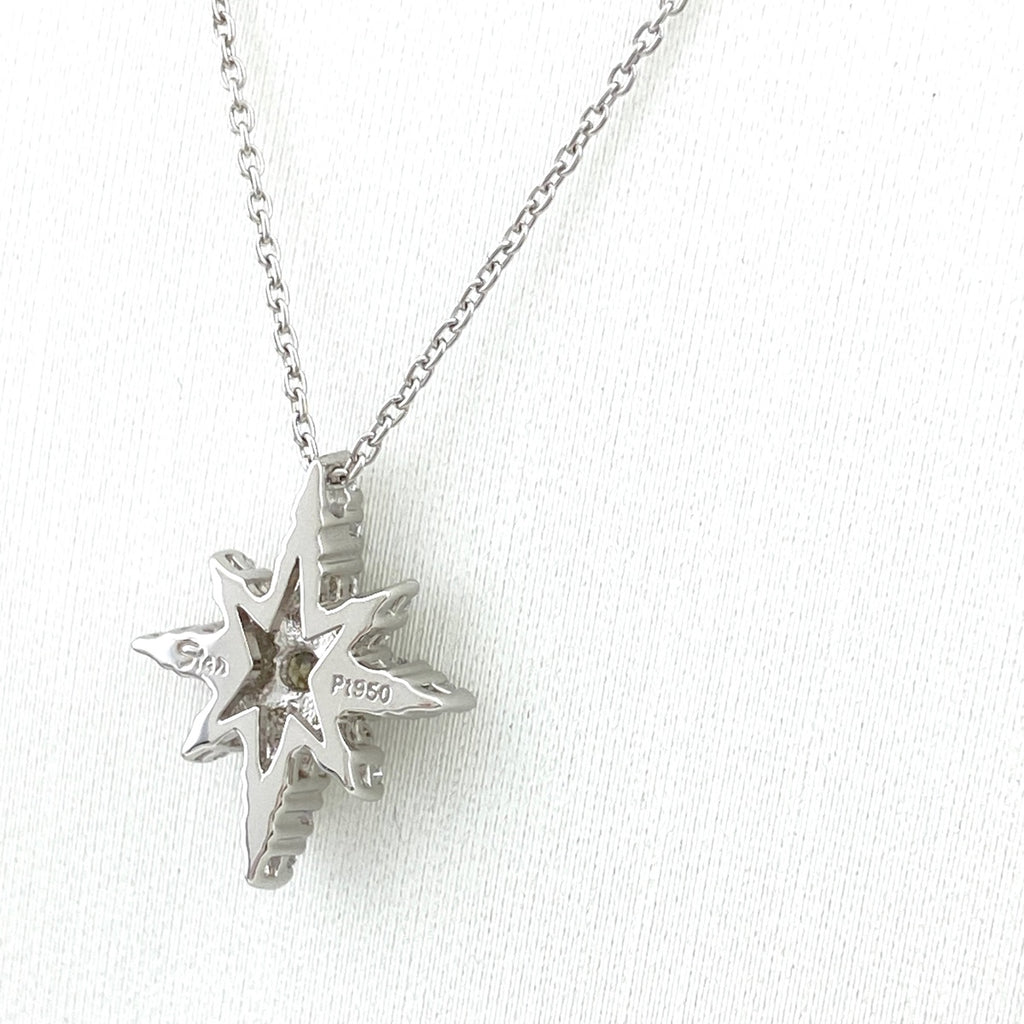 スタージュエリー メレダイヤ デザインネックレス プラチナ ペンダント ネックレス Pt950 ダイヤモンド レディース 【中古】brjwl