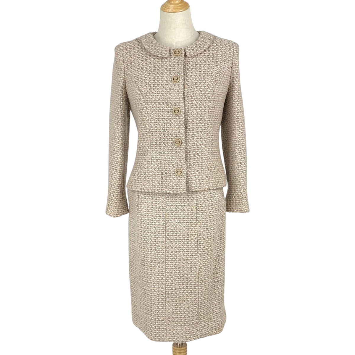 即決優先CHANEL ツイードジャケット　セットアップ バイセル公式】シャネル ツイード セットアップ P20281 ひざ丈 02A