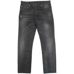 ディオール デニムパンツ ストレート ダメージ ボタンフライ ボトムス パンツ コットン ブラック メンズ 【中古】brapp