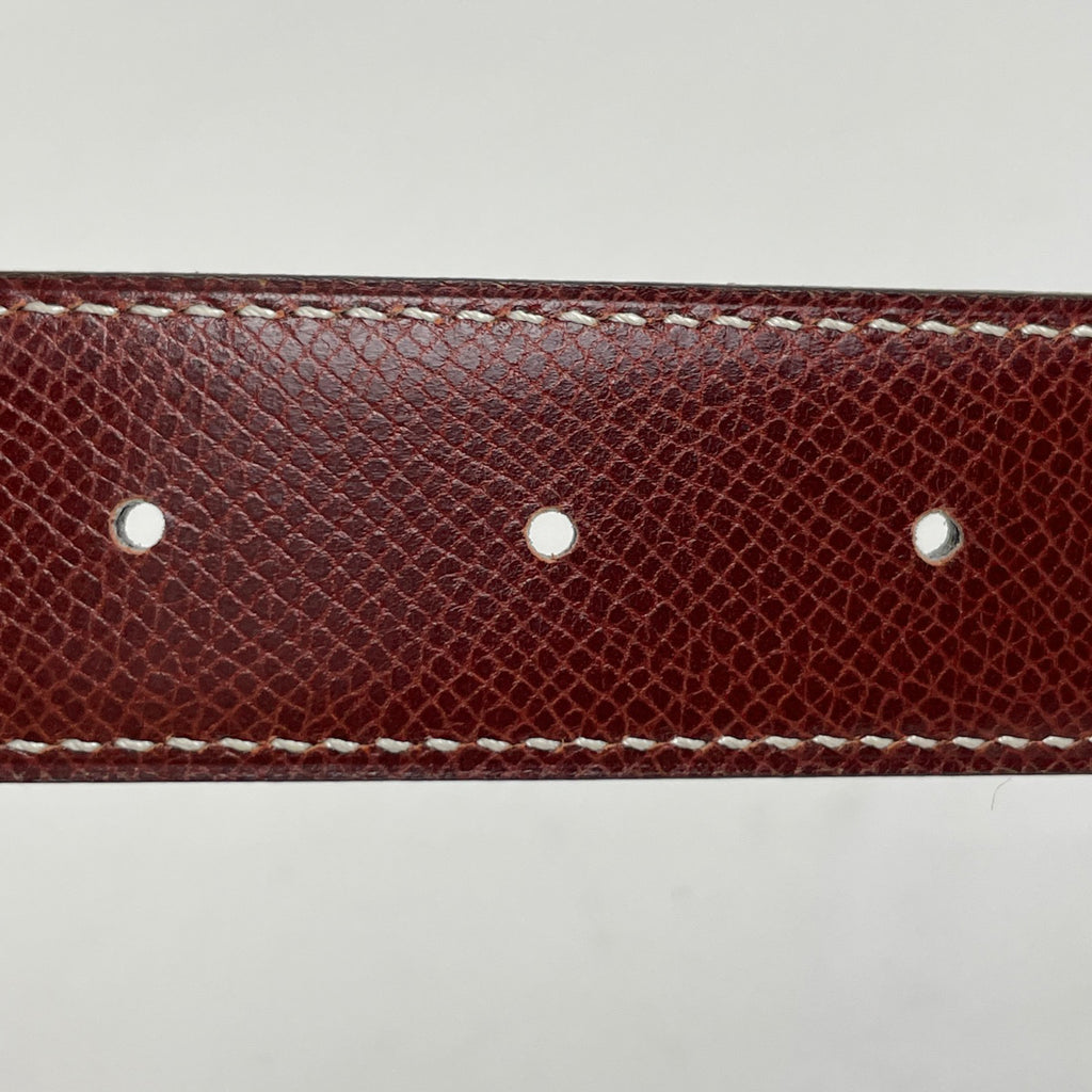 エルメス コンスタンス リバーシブル Hベルト □E刻印 ベルト ボックスカーフ ブラック　ボルドー レディース 【中古】brbag