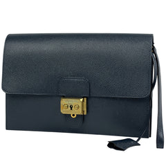 エルメス ポシェットジェット セカンドバッグ クラッチバッグ クシュベル ネイビー 〇W レディース 【中古】brbag