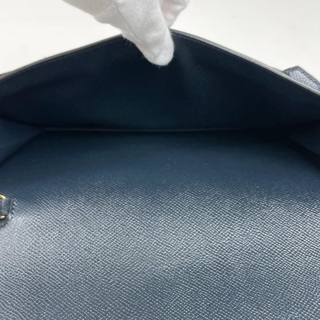 エルメス ポシェットジェット セカンドバッグ クラッチバッグ クシュベル ネイビー 〇W レディース 【中古】brbag