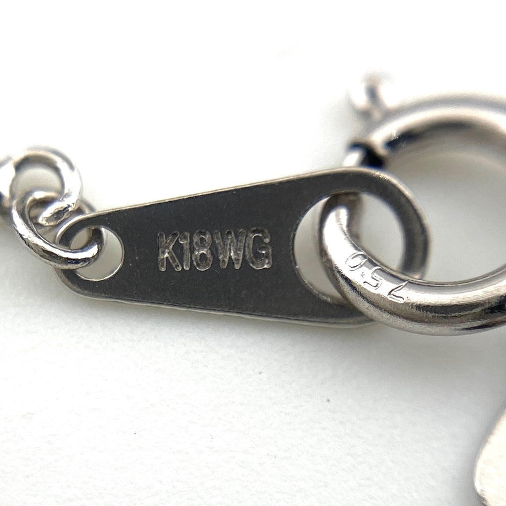タンザナイト デザインネックレス WG ホワイトゴールド ペンダント メレダイヤ ダイヤモンド ネックレス K18 WG 750 レディース 【中古】nbjwl
