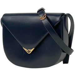 カルティエ サファイアライン ショルダーバッグ 肩掛け ショルダーバッグ レザー ネイビー レディース 【中古】brbag