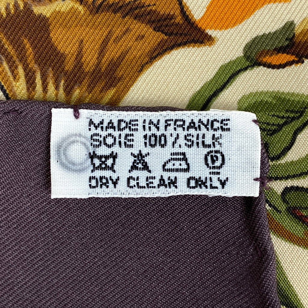 エルメス カレ 90 Les Jardiniers du Roy  庭師のロイ スカーフ シルク チャコールグレー グリーン マルチカラー レディース 【中古】brbag