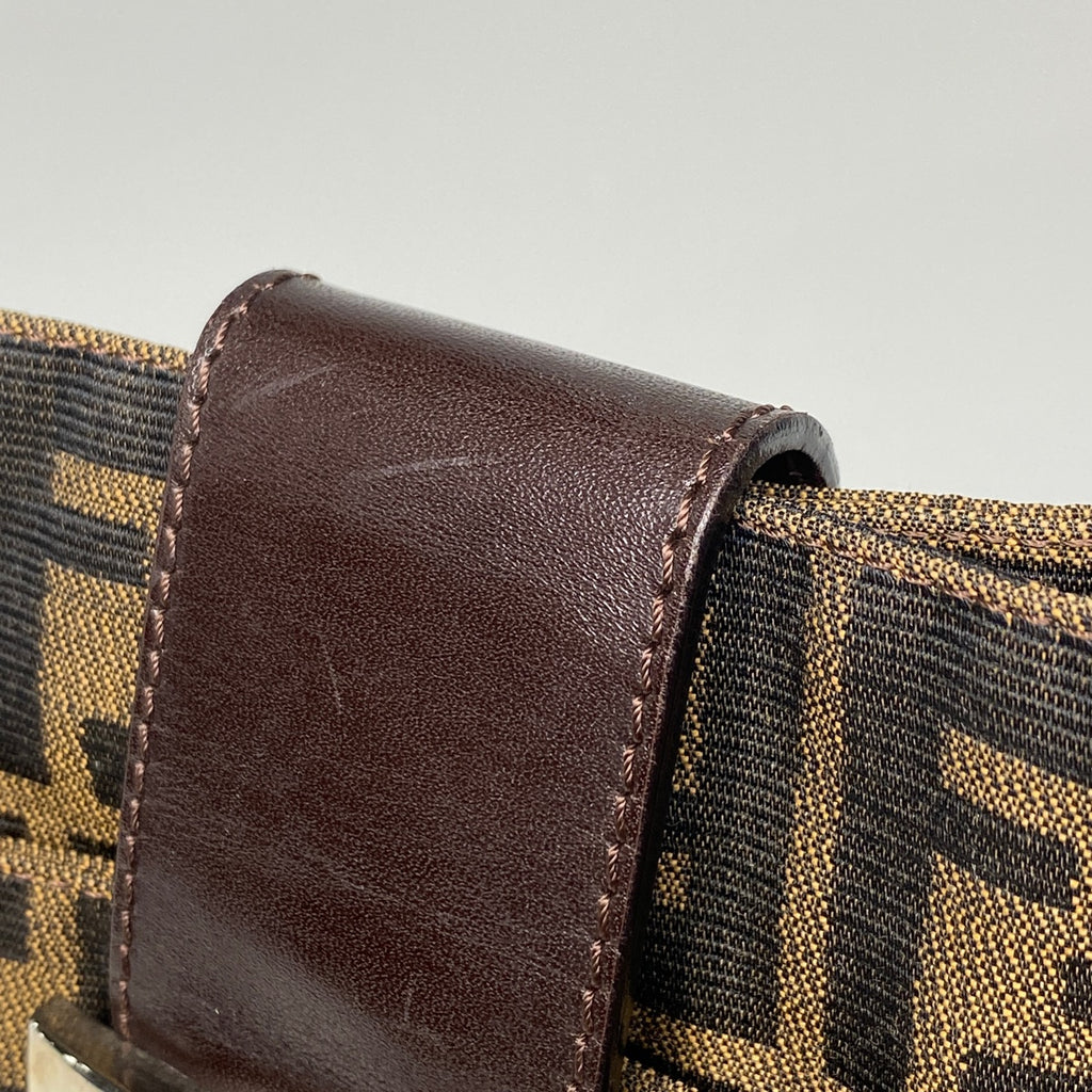 フェンディ ズッカ柄 ショルダーバッグ キャンバス ブラウン 26727 レディース 【中古】brbag