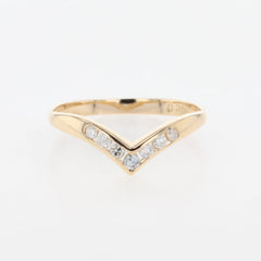 メレダイヤ デザインリング YG イエローゴールド 指輪 リング 16号 K18 ダイヤモンド レディース 【中古】nbjwl